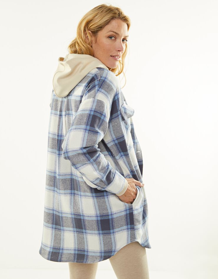 Veste surchemise à carreaux, flanelle gratté (indigo) Veste surchemise à carreaux, flanelle gratté (indigo)