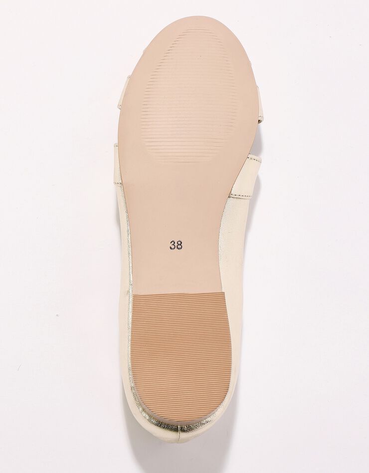 Ballerines à bout ouvert en cuir (doré)