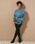Pull poncho manches coude (bleu grisé)