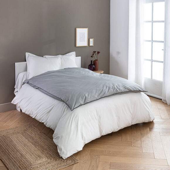 Édredon naturel duvet et plumettes qualité prestige (gris)