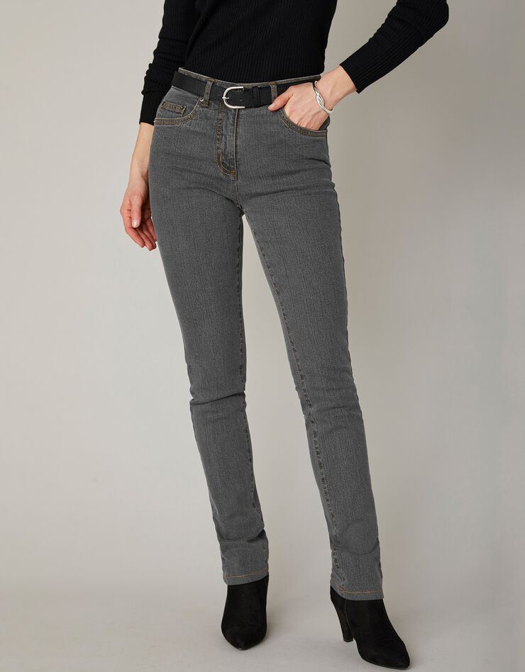 Jean coupe droite stretch - moyenne stature (gris foncé) Jean coupe droite stretch - moyenne stature (gris foncé)