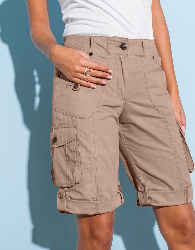 Bermuda battle retroussable (taupe clair)