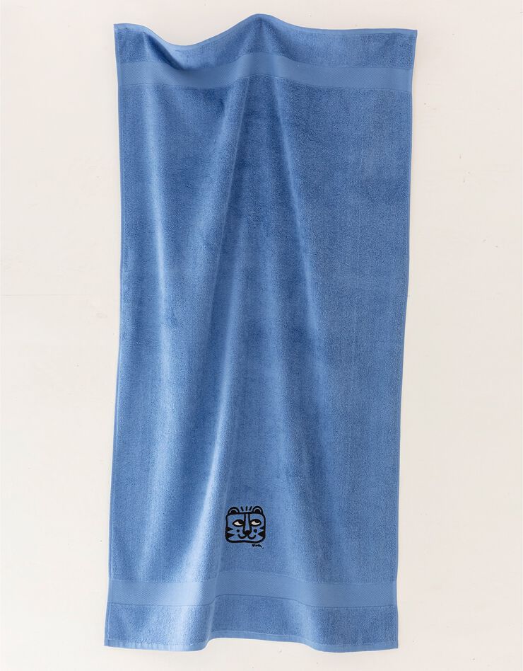 Collection éponge brodée Tigre coton 380g/m2, collection enfant LEM (bleu dur)