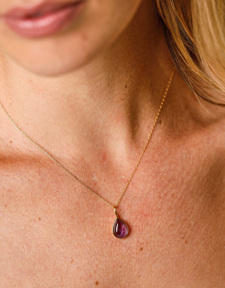 Collier pendentif Améthyste et chaîne dorée or fin (unique) Collier pendentif Améthyste et chaîne dorée or fin (unique)