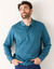 Sweat molleton col polo (bleu pétrole)