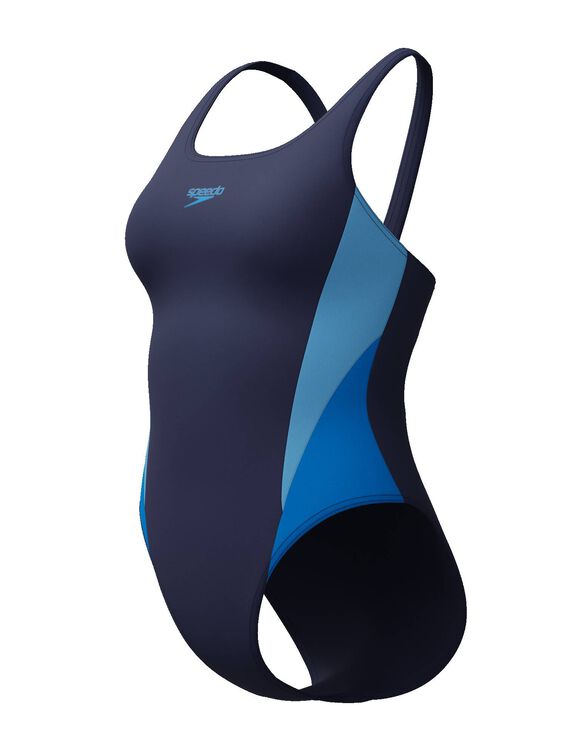 Maillot de bain 1 pièce Color Block (marine / bleu)
