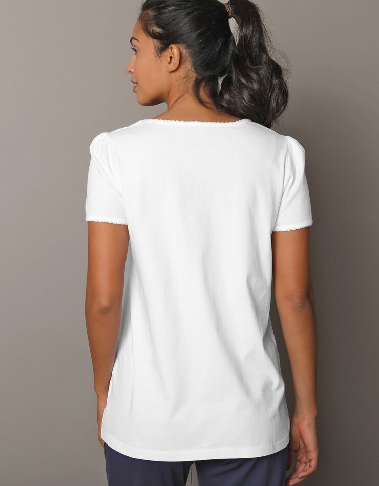 Tee-shirt imprimé placé bucolique - manches courtes (blanc)