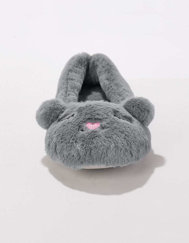 Ballerines maille peluche oreilles 3D (gris) Ballerines maille peluche oreilles 3D (gris)