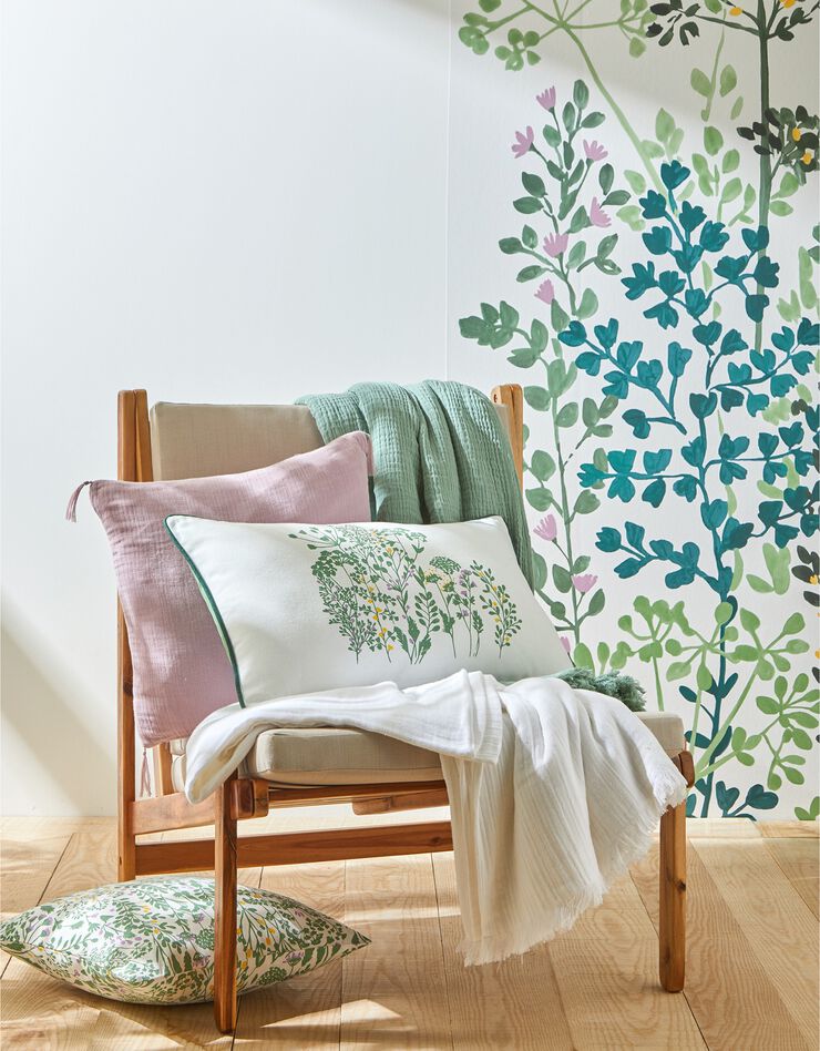 Jeté double gaze de coton (vert)