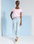 T-shirt col rond manches courtes uni coton (rose pâle)