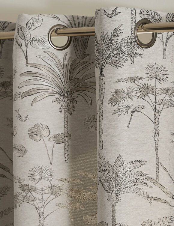 Rideau jacquard motif palmiers (naturel)