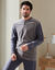 Pyjama pantalon rayé velours manches longues (anthracite)