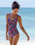 Maillot de bain 1 pièce à volants Kalibo - sans armatures (noir / rose)