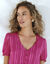 Robe courte unie, voile jacquard (violine)