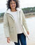 Parka déperlante à capuche, doublée polaire sherpa (mastic)