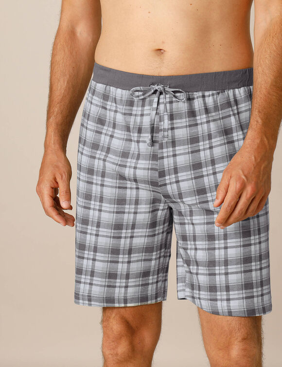 Short pyjama - lot de 2 (carreaux bleu / carreaux gris)