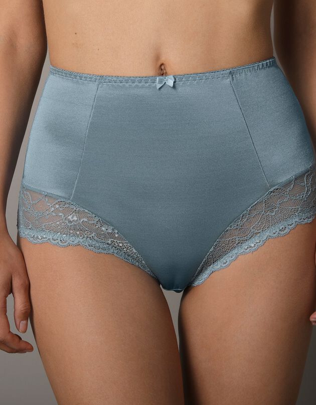 Gainette maille satinée et dentelle Salford - lot de 2 (bleu + ardoise)