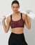 Brassière de sport microfibre imprimé "peau de bête" (prune / noir)