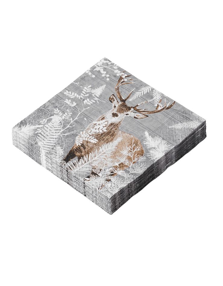 Serviette papier "renne" - lot de 20 (beige)