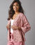 Veste kimono imprimée (bois de rose)