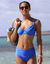 Bas de maillot de bain sculptant taille haute uni Solaro (bleu)