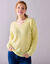 Pull col V, maille anglaise toucher doux (jaune pâle)