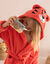 Peignoir de bain enfant Tigre personnalis&eacute; &agrave; capuche - &eacute;ponge 340g/m&sup2; (corail)