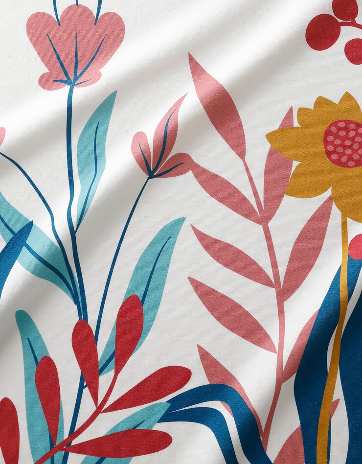 Tablier fabriqué en France, motif Fleurs spectaculaires - coton biologique(1) (bleu grisé) Tablier fabriqué en France, motif Fleurs spectaculaires - coton biologique(1) (bleu grisé)