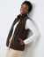 Veste zipp&eacute;e col montant, sans manches, maille polaire (chocolat)