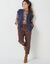 Gilet sans manches, maille fantaisie (marine)