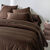 Linge de lit uni - coton lav&eacute; 57 fils/cm&sup2; (chocolat)