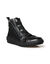 Boots en cuir grainé laçage élastiqué (noir)