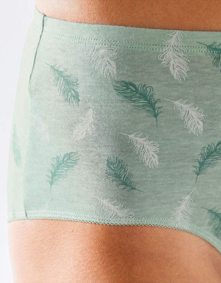 Culotte forme maxi coton motifs "plumes de paon" – Lot de 6 (amande / violine) Culotte forme maxi coton motifs "plumes de paon" – Lot de 6 (amande / violine)