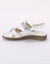 Sandales bicolores en cuir extra souple (blanc)