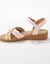 Sandales multibrides compens&eacute;es (ivoire / dor&eacute;)
