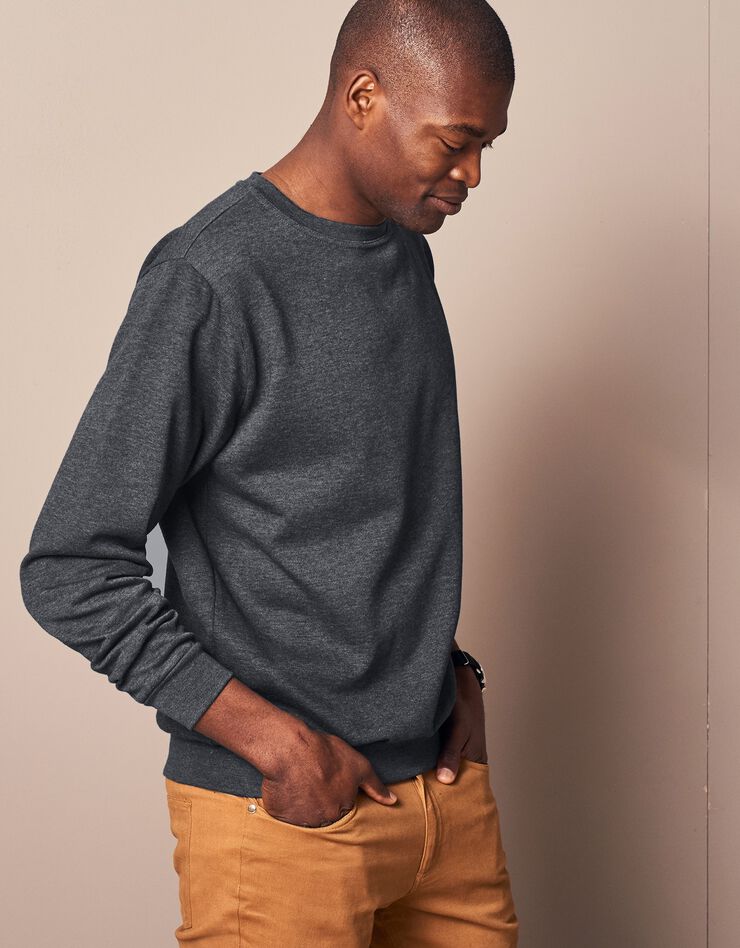 Sweat molleton col rond (anthracite chiné) Sweat molleton col rond (anthracite chiné)