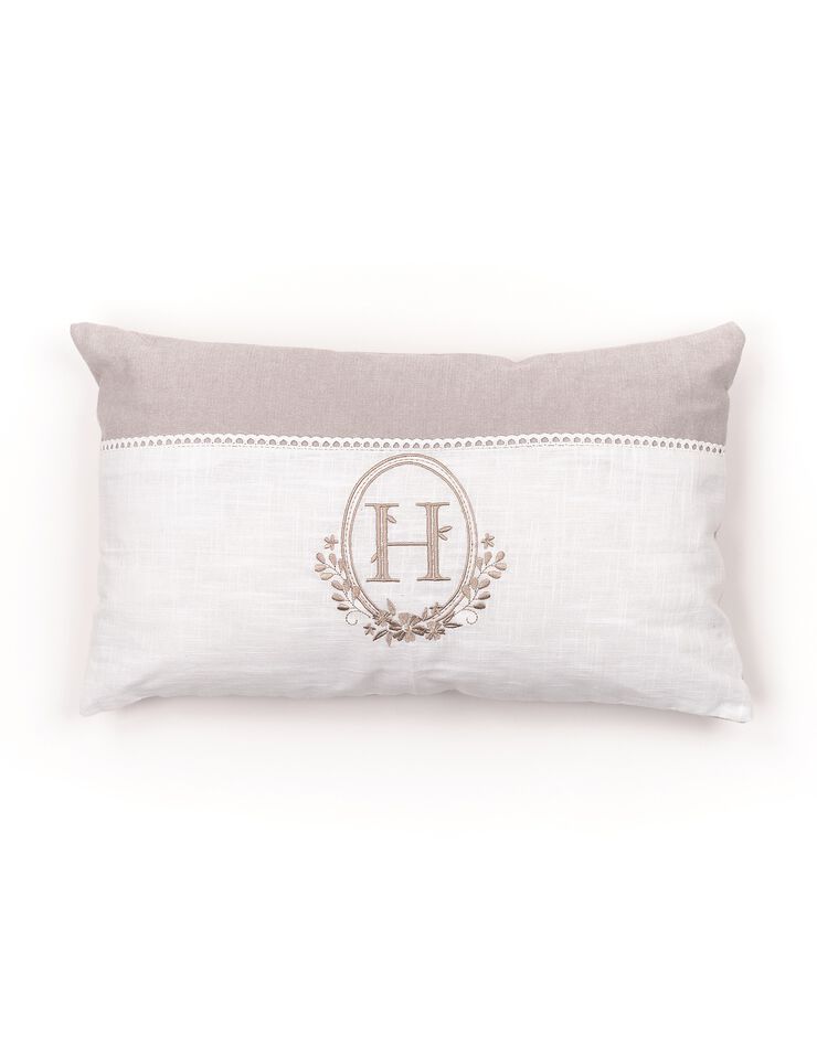 Coussin charme - chambray  (écru / blanc)