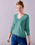 Pull col V (vert céladon)