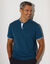 Polo uni col mao maille piquée manches courtes (bleu canard)