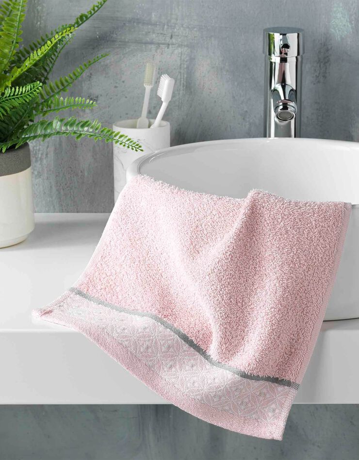 Éponge coton liteau imprimé mosaïque - 450g/m² (rose) Éponge coton liteau imprimé mosaïque - 450g/m² (rose)