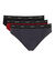 Slip ferm&eacute; taille basse Dim - lot de 3 (noir + rouge + gris)