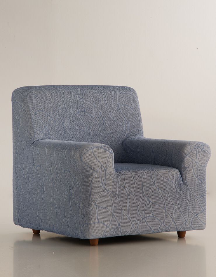 Housse fauteuil et canapé préformée "Alexia" (bleu ciel)