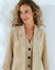 Veste manches 3/4, crêpe fluide (beige)