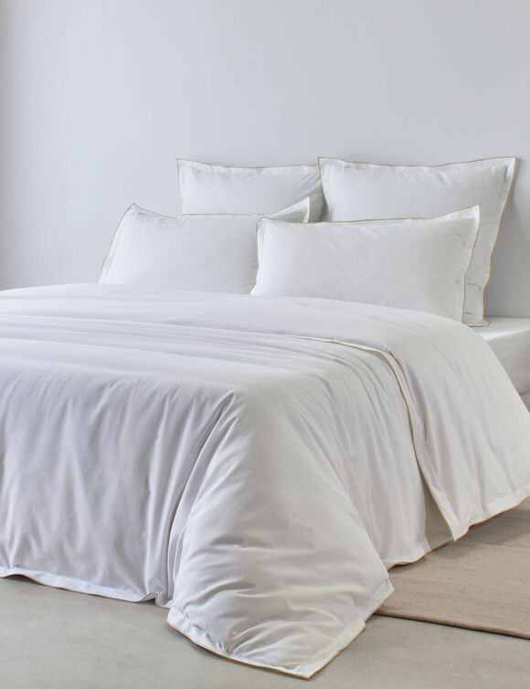Linge de lit blanc finition bourdon Colombine® (blanc)