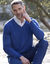 Pull uni col V (bleu)