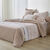 Linge de lit Gabrielle imprim&eacute; pois-fleurs-dentelle - flanelle 150 g/m&sup2; (sable)