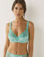 Soutien-gorge coton dentelle uni et imprimé fleurs Tropea avec armatures - lot de 2 (aqua)