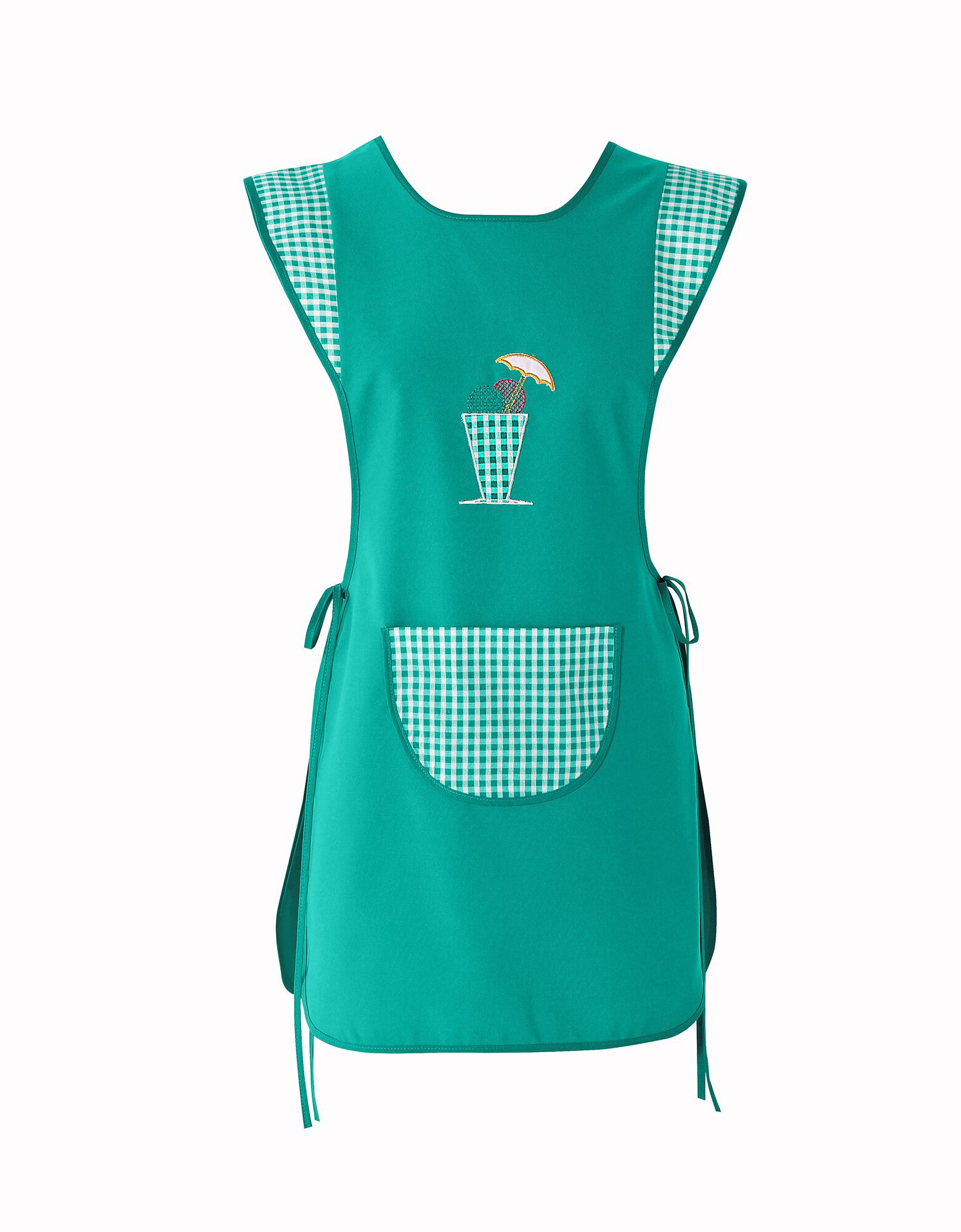 Tablier Sans Manches Charmance Boutonné Imprimé Bleu - Taille 60 - Confort Et Élégance En Cuisine