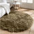 Tapis rond poils longs (taupe)