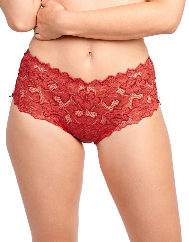 Culotte haute dentelle unie Arum (rouge) Culotte haute dentelle unie Arum (rouge)